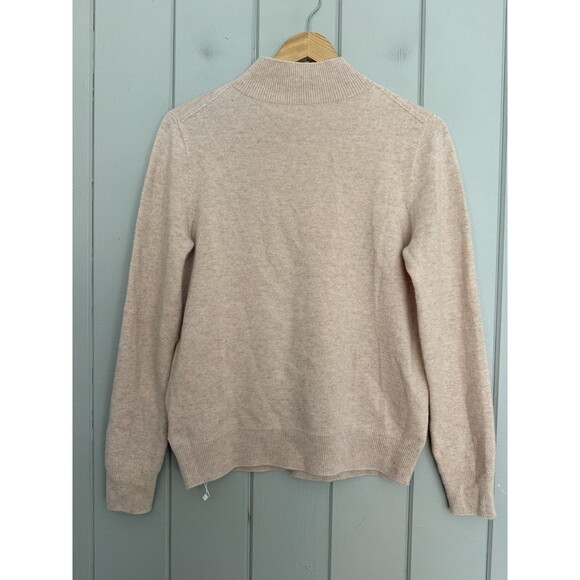 Goelia Sweater US 6 Seamless Soft Woolen Mock Neck 100% Wool Light Beige NWOT - Picture 7 of 8